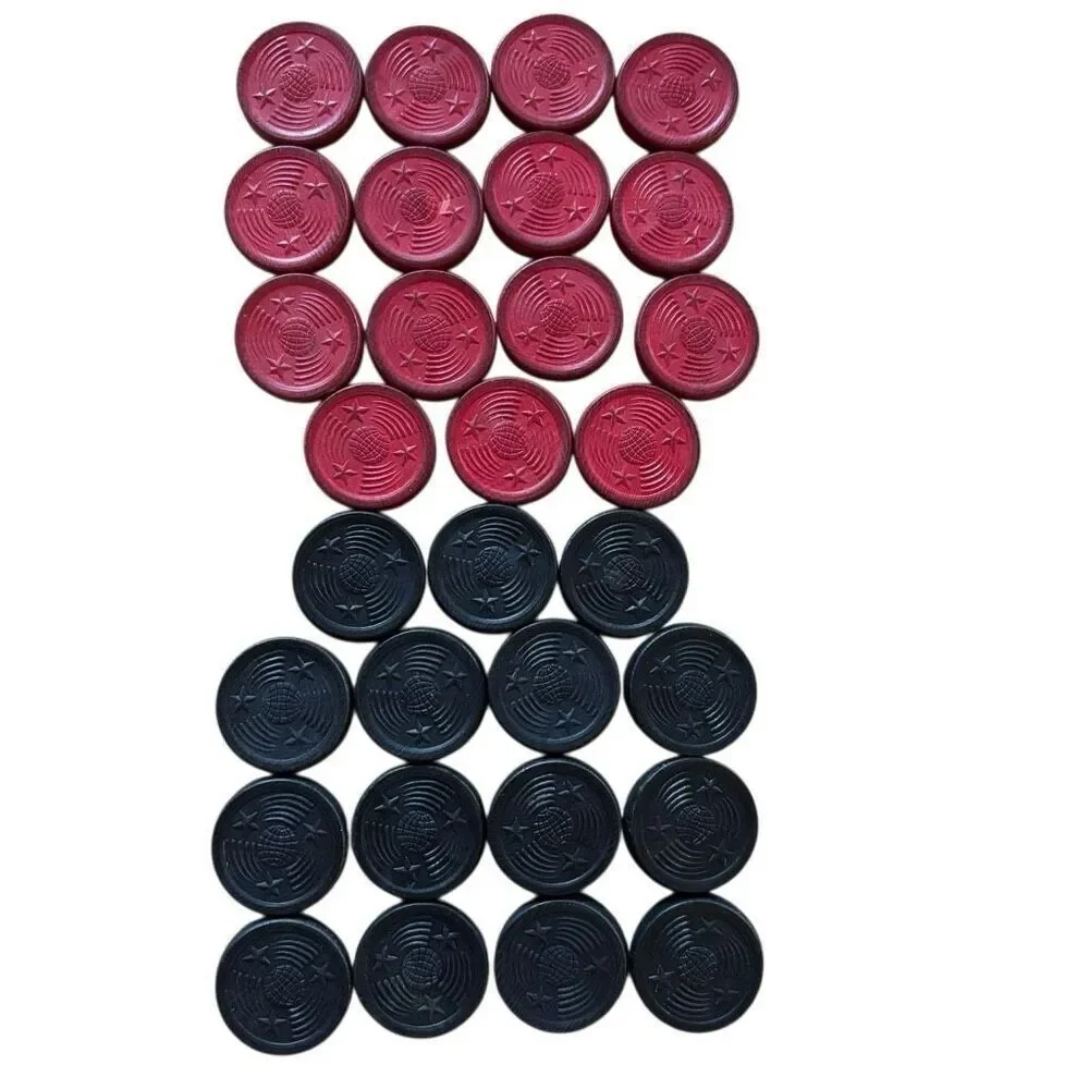 Vintage Halsam Comet 30 Wooden Red & Black Checkers